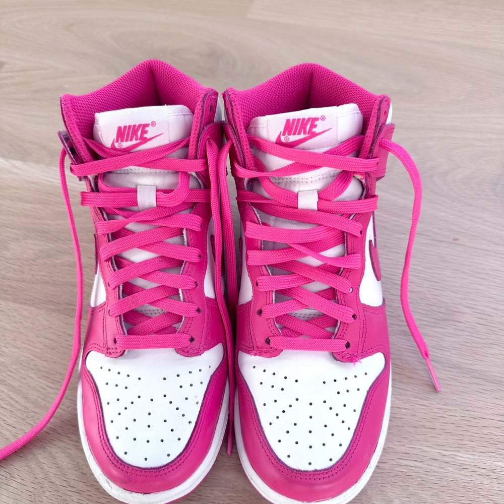 Nike High Top Hot Pink Dunks Youth Size 6